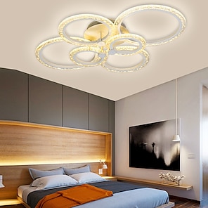 Ceiling Light Dimmable LED Chandelier with Remote Control,Modern 50W  3-Layer Square Ceiling Lamp Acrylic Flush Mount Ceiling Lights Fixtures for  Bedroom Dining Living Room Kitchen(White) 