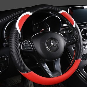 DKIIGAME Steering Wheel Cover Black Elastic PVC Leather Universal 15 Inch Auto Steering Wheel Cover for Woman,Cute Car Steering Wheel Protector 