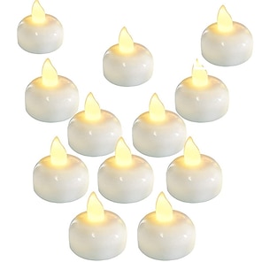 Baguete bougies sans flamme, bougies flottantes coniques sans flamme,  bougies chaudes vacillantes, bougies fenêtre suspendues à piles vacillantes