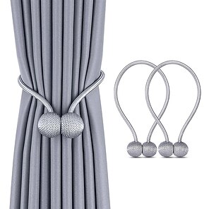  Magnetic Curtain Clip, Magnetic Curtain Tieback, Curtain  Magnetic Tieback Flower Curtain Clips Buckle Crystal Curtain Fastening  Buckle Fashionable Tie Belt Home Accessories (Light Blue+ Golden) : Home &  Kitchen