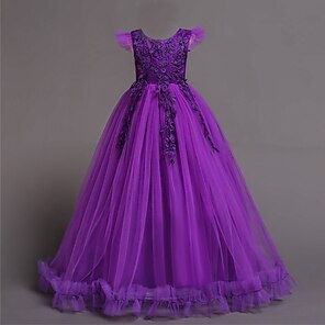 Girls' Dress Lace Floral Princess 
