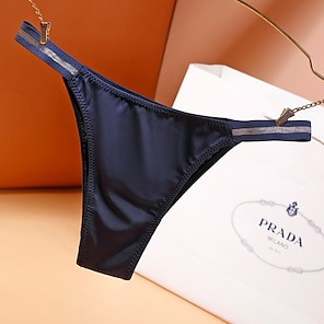 cheap -Sexy Thongs for Women Seamless Stretch Hip Lift Panties Low Rise Lingerie Ice Silk Briefs Bikini Underwear