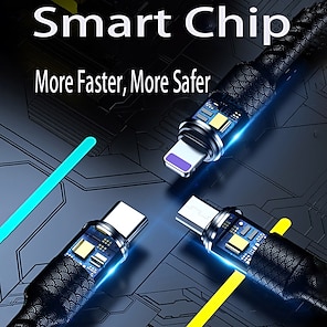 ราคาถูก -สายชาร์จ asling multi usb 3a 3 in 1 fast charger cord connector with ip/type c/micro usb port adapter