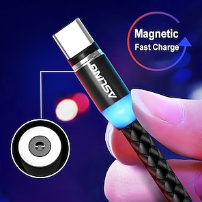 رخيصةأون -كابل شحن مغناطيسي سريع من asling ثلاثي الأغراض من USB إلى mtl