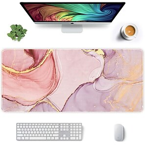 Desk Mat,Large Mouse Pad 35''×15.6''×0.12'' XXL Extended Gaming Mouse Pad Mat with Non-Slip Base Stitched Eges Mousepad for Computer,Office,Keyboard and Laptop Sea Shell 