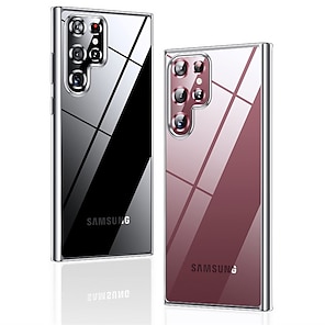 olcso -telefon Ügy Kompatibilitás Samsung Galaxy S23 S22 S21 S20 Plus Ultra A54 A34 A14 A73 A53 A33 Fekete tok Átlátszó Ütésálló Átlátszó TPU