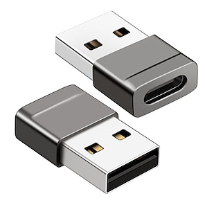2 Pack Silver Chargers,and More Devices with Standard USB A Interface USB C Female to USB Male Adapter ,Type C to USB A Connector,Works with Laptops,Power Banks Upgraded Version 