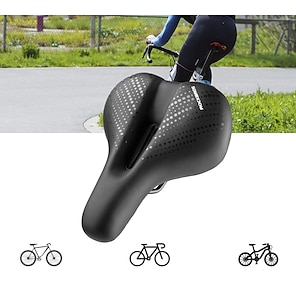 Acacia Fietszadel Verstelbaar Extra breed / extra groot Ergonomisch dubbel  kussen Dubbel neusloos PU-nahka Hoge dichtheid schuim PVC Wielrennen  Racefiets Mountainbike Zwart / Ademend / Dik / Ademend 4862159 2022 – €40.41