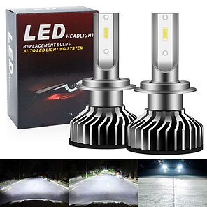 IP68,Fan,Xenon White Gooauti H3 LED Headlight Bulbs Hi/Lo/Fog Lights Bulbs LED Headlight Bulbs Csp Chips 12000LM,6500K,70W 