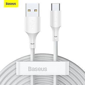 ราคาถูก -2 แพ็ค BASEUS สาย USB C 40W 5FT USB A เป็น USB C 5 A Fast Charging การถ่ายโอนข้อมูลสูง ทนทาน ป้องกันการพับ สำหรับ Macbook ซัมซุง Xiaomi อุปกรณ์เสริมโทรศัพท์