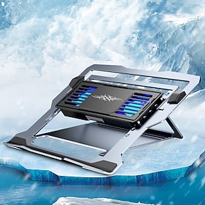 tanie -LZ-D20 Podkładka chłodząca do laptopa Stop aluminium Przenośny Składany Regulowany kąt Regulowana wysokość Wentylator