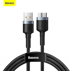 tanie -BASEUS Kabel USB 3.0 3 stopy USB A do micro B 2 A Przewód do ładowania Wysoki transfer danych Pleciony nylonowy Trwały Na Xiaomi Dodatek do telefonu