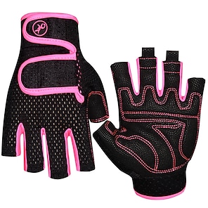 cheap -Bike Gloves / Cycling Gloves Biking Gloves Fitness Motor Bike Cross Country Fingerless Gloves Sports Gloves Black Green Rosy Pink for Adults Outdoor Exercise Cycling / Bike Activity &amp; Sports Gloves