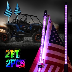 Flag Pole Led Lights 3M Solar Powered 8 x Different Modes RGB Colour Changing 