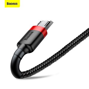 ราคาถูก -BASEUS สาย USB ขนาดเล็ก 10ft USB A เป็นไมโคร B 2.4 A Fast Charging ทนทาน ต่อต้านการยืด ป้องกันการพับ สำหรับ Xiaomi อุปกรณ์เสริมโทรศัพท์