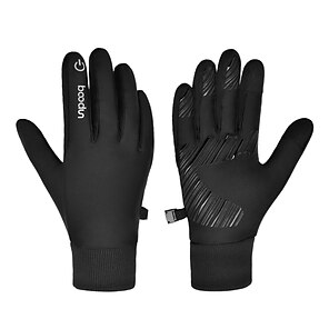 cheap -BOODUN Winter Bike Gloves / Cycling Gloves Touch Gloves Warm Breathable Quick Dry Wearable Full Finger Gloves Sports Gloves Black Grey for Adults&#039; Outdoor Exercise Cycling / Bike