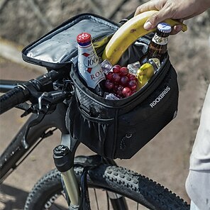 abordables -ROCKBROS 4.6 L Sacoche de Guidon de Vélo Ecran tactile Portable Séchage rapide Sac de Vélo Polyester EVA Sac de Cyclisme Sacoche de Vélo Cyclisme Activités Extérieures