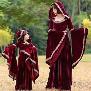 Vestido medieval renacentista para mujer, disfraz clásico de campesino  irlandés, vestido victoriano de Halloween para fiesta de graduación