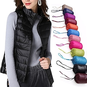 Chaquetas con capucha para mujer Empacables Chaqueta ligera de plumas a  prueba de viento Abrigos largos y cálidos abrigos de viaje aislados