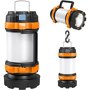 Portable LED Camping Lantern Lightweight Waterproof USB Rechargeable LED  Flashlight for Indoor Outdoor Home Emergency Light Power Outages Hiking  Fishing Hurricane, 3 Colors, Dimmable, with Hanging Cord,1Pc