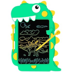 abordables -Tableta de escritura LCD tablero de garabatos dinosaurio borrable colorido bloc de dibujo juguetes para niñas niños tablero de aprendizaje de 8,5 pulgadas para niños en edad preescolar juguetes de