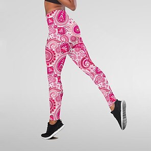 Women's High Waist Yoga Pants Print Sports Fitness Stretch Leggings Trousers G70 
