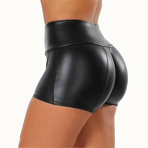 Women's Shorts Hot Pants Cheeky Shorts Denim Solid Colored Short  Micro-elastic Low Waist Fashion Basic Club Beach Black White S M Summer  2024 - $25.99
