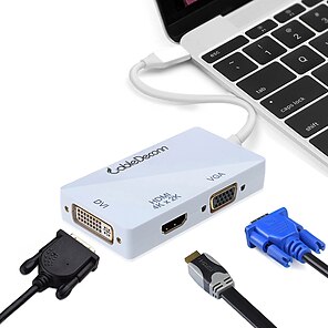 baratos -Alta Velocidade F0309 USB 3.1 USB C para HDMI 2.0 DVI VGA Hub USB 3 Portos Para Windows, PC, laptop