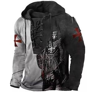 RCFRGV 3D hoodie MenS Plus Size Long Sleeve Slim Hoodie Geometric Hooded White Xxxl/Fall/Winter 
