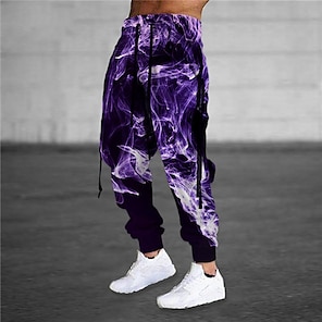 Men's Sweatpants Joggers Trousers Drawstring Side Pockets Elastic Waist  Graphic Letter Outdoor Sports Full Length Casual Daily Designer Casual /  Sporty Black / …