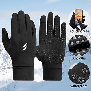 cheap -ROCKBROS Winter Gloves Bike Gloves Cycling Gloves Touch Gloves Winter Full Finger Gloves Anti-Slip Touchscreen Thermal Warm Adjustable Sports Gloves Road Cycling Camping / Hiking Ski / Snowboard Black