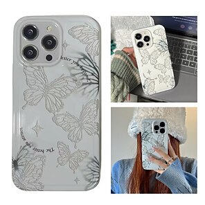 cheap -Phone Case For Apple Classic Series iPhone 14 13 12 11 Plus Pro Max Full Body Protective Dustproof Anti-Scratch Butterfly TPU