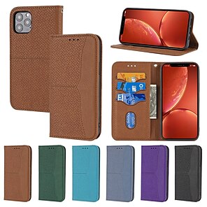 cheap -Phone Case For Apple Wallet Card iPhone 14 Pro Max Plus 13 12 11 Mini X XR XS 8 7 Wallet Flip Full Body Protective Solid Colored TPU PC