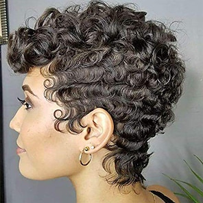 billige -hår kort sort krøllet hår parykker til sorte kvinder syntetiske korte parykker til sorte kvinder afroamerikanske kvinder parykker