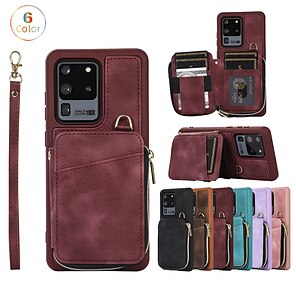 cheap -Phone Case For Samsung Galaxy Back Cover S23 S22 S21 S20 Plus Ultra Full Body Protective Dustproof Four Corners Drop Resistance Solid Colored TPU PU Leather
