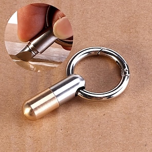 1pc Pure Copper Keychain Portable Capsule Knife, Mini Package Opener Cutter  For Express Package