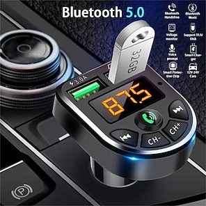 Onever FM Transmitter Aux Modulator Bluetooth Handsfree Car Audio MP3  Player with 3.1A Quick Dual USB Car Charger price in Saudi Arabia,   Saudi Arabia