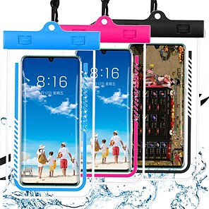 abordables -Lot de 2 pochettes étanches étanches universelles pour téléphone portable sous-marin avec cordon compatible avec iPhone 14 Pro 13 12 11 Pro Max XS XR X 8 7 6S Galaxy S21 S20 jusqu&#039;à 7.2