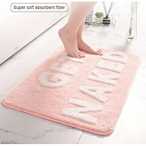 Memory Foam Bath Mats,Bathroom Rugs Carpets with Cobblestone Embossed Coral  Fleece for Rapid Water Absorbent