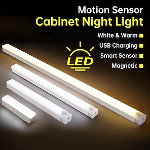 Tira de luces LED con sensor de movimiento alimentadas por batería, tiras  de luz LED inteligente de noche activada por movimiento, luz nocturna LED
