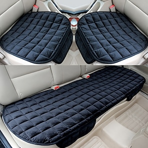 Universal-Autositzbezug aus Leder, für Vordersitze, Sitzkissen, rutschfest,  weich, aus Leder, atmungsaktiv, aus Bambuskohle (schwarz) : : Baby