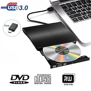 Type C 3.0 USB Slim Externe DVD RW CD Graveur Lecteur - Temu France