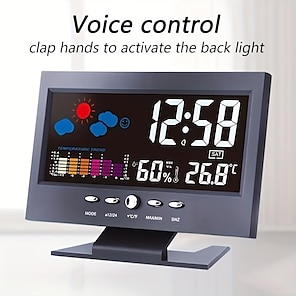 Radio reloj despertador alarma fecha digital frecuencia fm luces led  cronometro