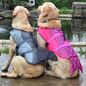Pet Life Jacket, Dog Swimsuit with Shark Fin, Swimming Float Saver