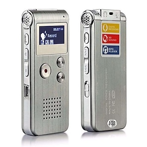Mini grabadora de voz de 4 Gb / 8 Gb / 16 Gb / 32 GB con pantalla de  visualización Grabadora de voz de audio Grabadora digital MP3 pequeña para  conferencia Entrevista