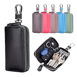 Men's Genuine Leather Key Case Keychain Wallet Credit Card Holder Money Clip  Purse Keyrings