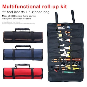 1pc Tool Roll Up Bag, Multi-Purpose Roll Up Tool Bag, Bag Tool Organizers &  Storage, Wrench Roll, Canvas Tool Organizer Bucket, Car First Aid Kit Wrap