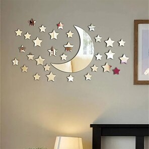 50pcs Rhombus Mirror Wall Sticker