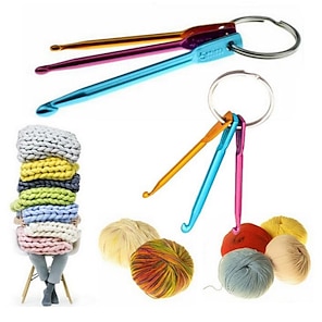 1pc Adjustable Knitting Loop Crochet Ring, Open Finger Ring Yarn