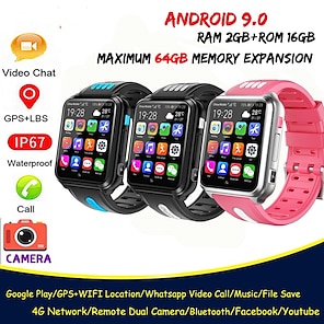 696 4G Smartwatch teléfono niños Android IP68 a prueba de agua GPS WiFi LBS  ubicación SIM